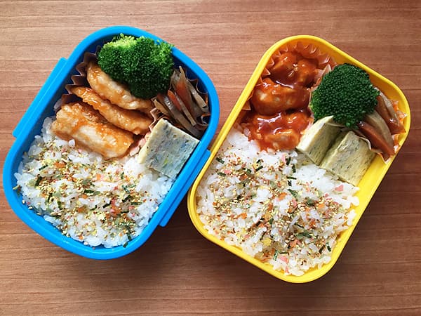 bento con riso e pietanze