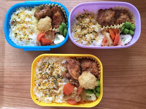 bento con riso e pietanze