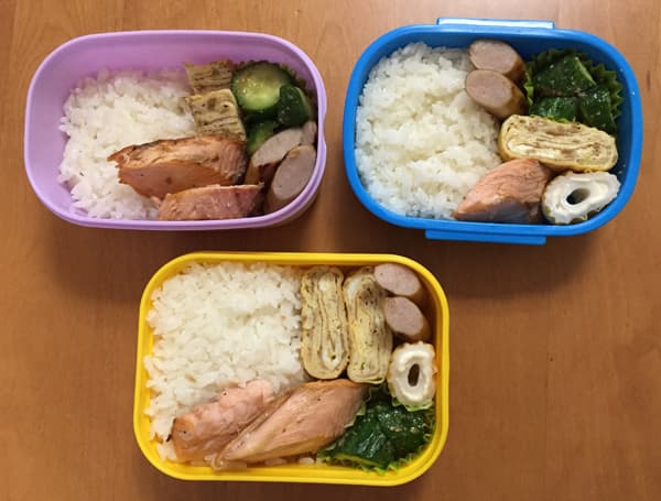 bento con riso e pietanze