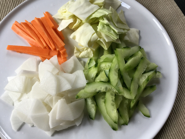 Verdure tagliate per asazuke