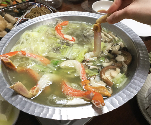 Shabu shabu con polpa di granchio