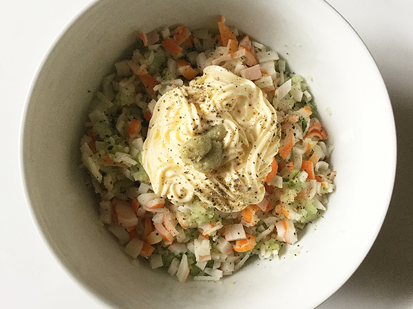 salsa con surimi e maionese