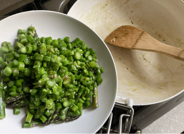 riso integrale agli asparagi con shiokoji