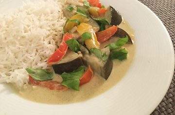 curry verde con riso basmati