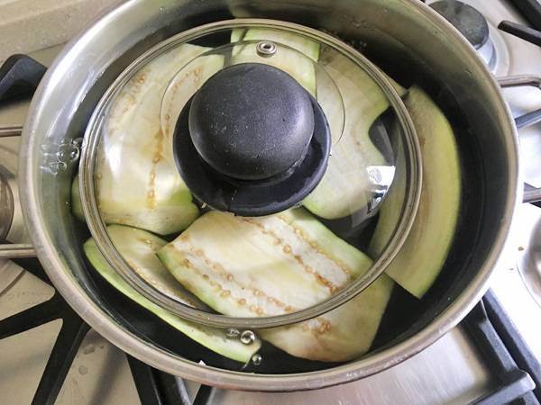 melanzane con salsa di sesamo e cipollotto