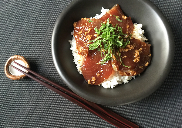 riso con tonno marinato alla salsa shoyu koji