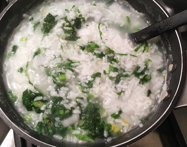 minestra di riso con sette erbette