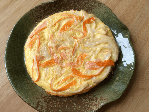 frittata con surimi e piselli