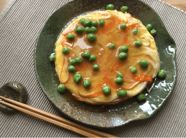 Frittata con surimi e piselli