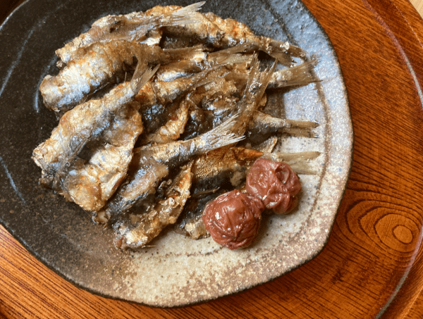 sardine cotte con ume e zenzero
