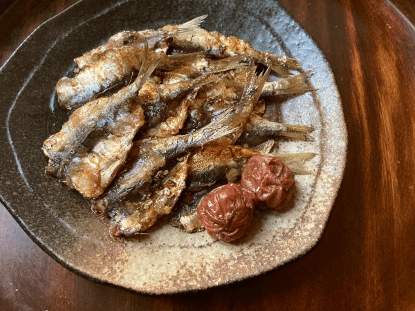 sardine cotte con ume e zenzero