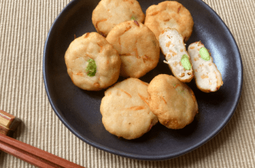 polpette di pesce con edamame carota