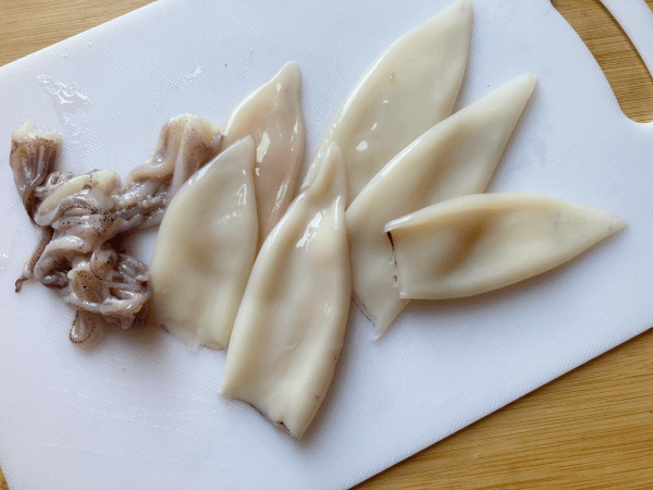 insalata di calamari okra con ume e wasabi