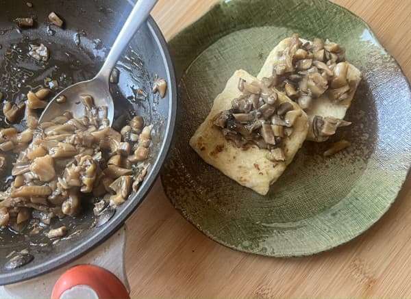 bistecchina di tofu con funghi