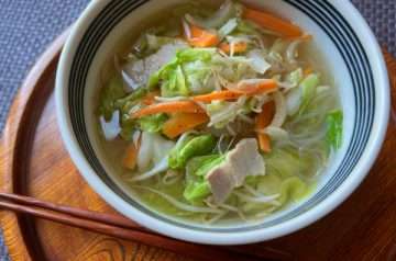 tanmen con vermicelli di soia