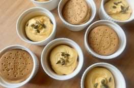 crema di zucca al formaggio con biscotti digestive