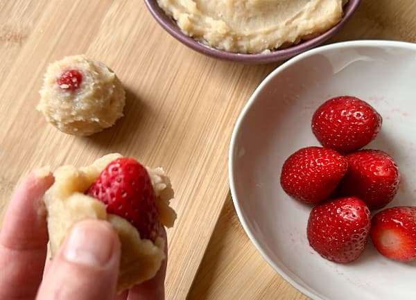 mochi con fragola