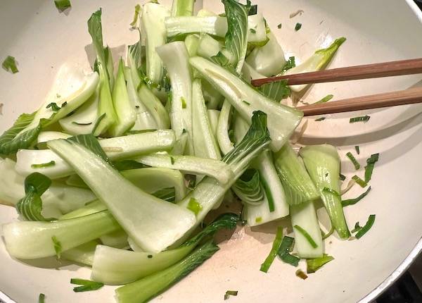 totano e pak choi saltati