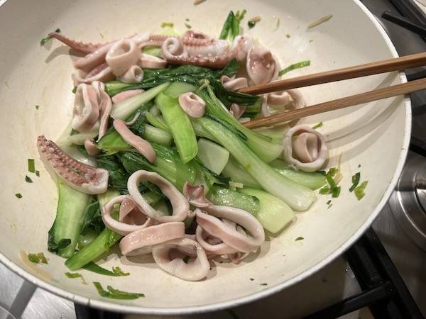 totano e pak choi saltati