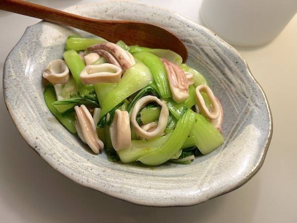 totano e pak choi saltati al sale