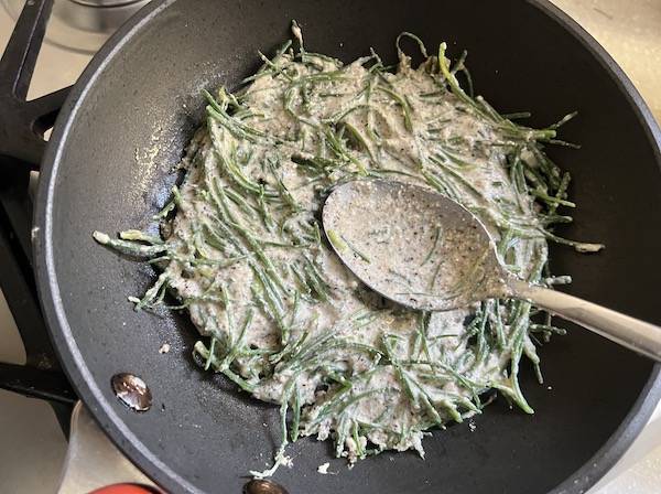 pancake salati con grano saraceno e agretti