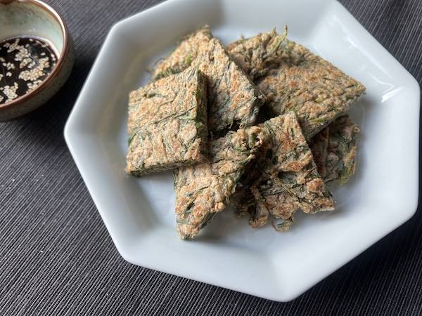 pancake salati con grano saraceno e agretti