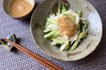 insalata di trippa e cetriolo con sumiso