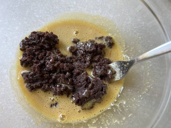 torta di grano saraceno con marmellata di azuki