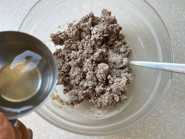 torta di grano saraceno con marmellata di azuki