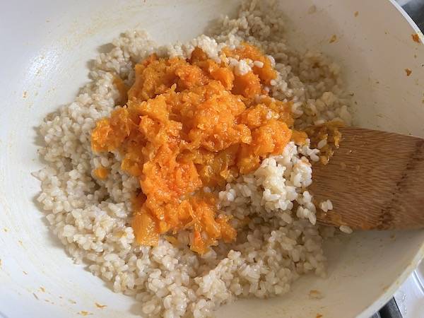 risotto integrale con zucca