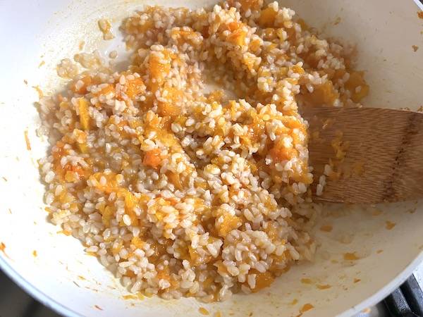 risotto integrale con zucca