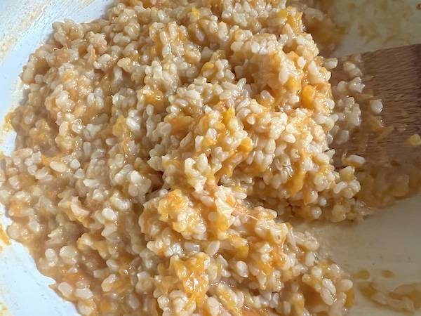 risotto integrale con zucca