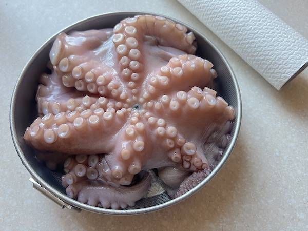 Polpo cotto al vapore (Mushidako)