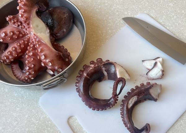 Polpo cotto al vapore (Mushidako)