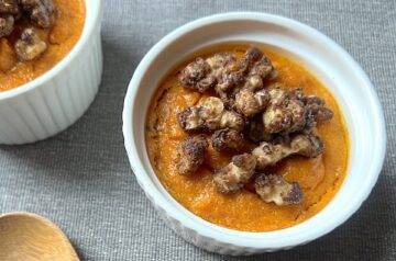 sformato di zucca con amaretti e noci caramellati